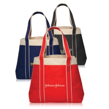 Donna Polyester Tote Bags (16.25"x13.25")
